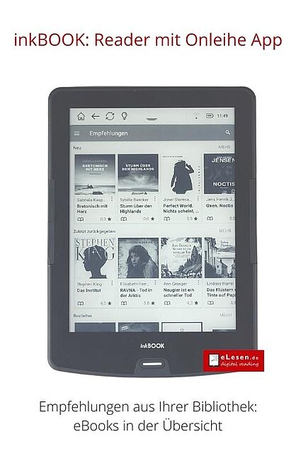 Empfehlungen Ihrer Bibliothek in der Onleihe App auf dem eReader