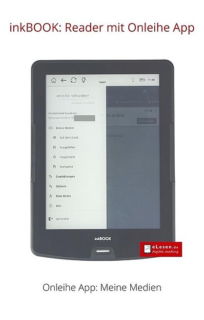 Onleihe App auf dem inkBOOK Reader: Übersicht über Medien
